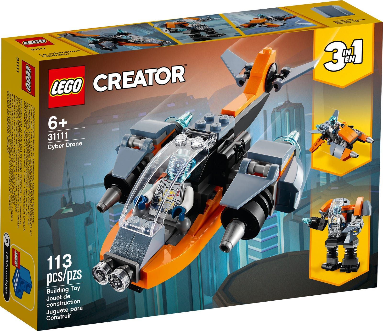 Recenzja LEGO CREATOR 3 w 1 – Cyberdron (31111): Fantastyczna Zabawa z Trzema Wariantami Budowy